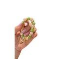 Handmade beaded keychain (Green and gold)